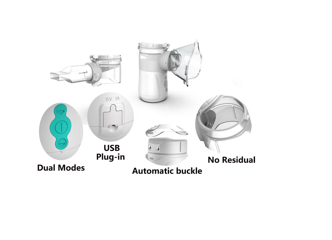 Máy xông khí dung dạng lưới di động của bệnh viện Hộ gia đình y tế 2.1-3.5μm dành cho bệnh hen suyễn