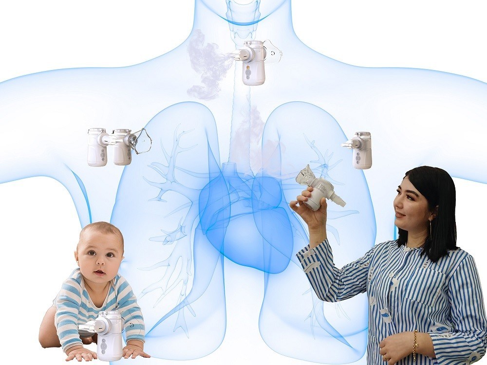 7 ngày pin dung lượng máy atomizer y tế cho tốc độ atomization cao và 3μm hạt hít